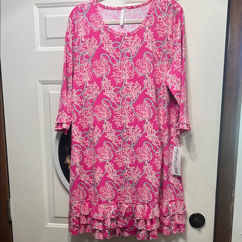 Lulu-B Pink and White Cooling Dress